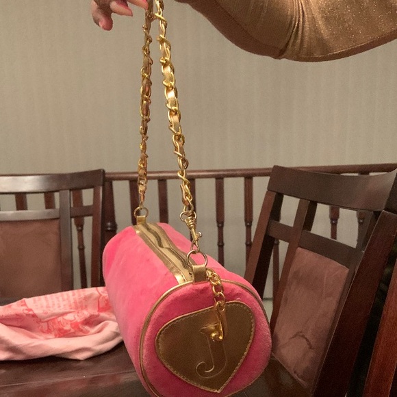 PINK AND GOLD VELOUR BAG❤️ - Picture 5 of 7